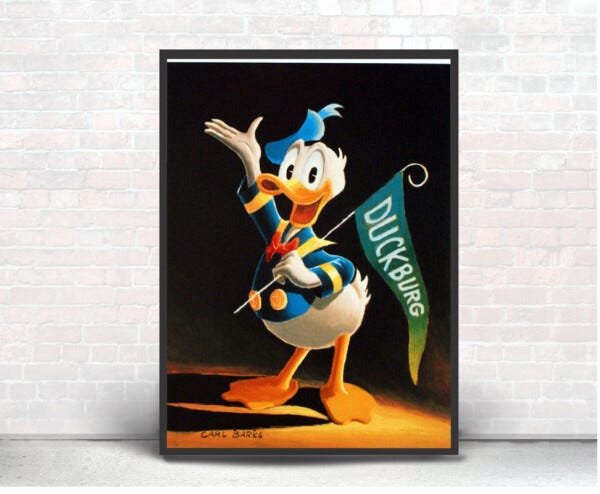 Quadro Decorativo Poste Duckburg Patolino Classico Retro Madeiramadeira 9180