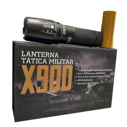 Lanterna Led T6 Militar X900 com Bateria Recarregavel - 1