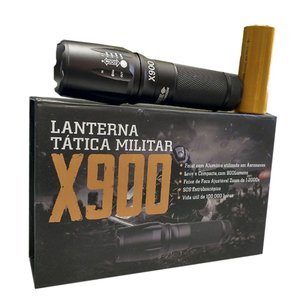 Lanterna Led T6 Militar X900 com Bateria Recarregavel
