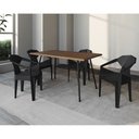 Ver imagem 1 de Mesa Jantar Paraty 140cm com 4 Cadeiras Pretas Diamond para Sala de Jantar Cozinha - Imbuia/preto