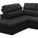 Ver imagem 6 de Sofá 4 Lugares Retrátil Reclinável Chaise Esquerdo 288cm Solin F04 Veludo Preto - Lyam Decor