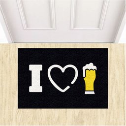 Tapete Capacho Decorativo I Love Chopp Eu Amo Cerveja 60x40.:preto - 1 Tapete Capacho Decorativo I Love Chopp Eu Amo Cerveja 60x40.:preto - 1