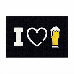 Tapete Capacho Decorativo I Love Chopp Eu Amo Cerveja 60x40.:preto - 2 Tapete Capacho Decorativo I Love Chopp Eu Amo Cerveja 60x40.:preto - 2