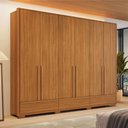 Ver imagem 1 de Guarda-roupa Casal Hill 6 Portas 3 Gavetas 100% Mdf Freijó Trend - Pnr Móveis