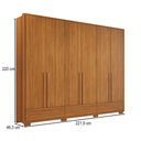Ver imagem 4 de Guarda-roupa Casal Hill 6 Portas 3 Gavetas 100% Mdf Freijó Trend - Pnr Móveis