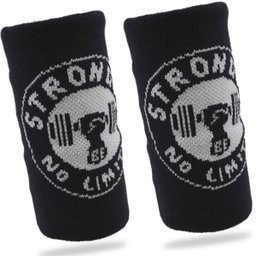 Munhequeira Seca Suor Preto com Branco - Be Stronger:preto/branco/único - 1