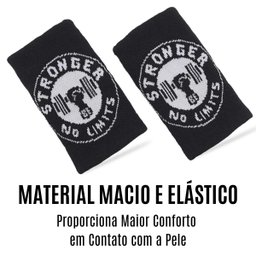 Munhequeira Seca Suor Preto com Branco - Be Stronger:preto/branco/único - 2