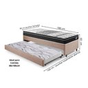 Ver imagem 2 de Bicama Box Solteiro Linho 88x188x28 Cm com Colchão Gransleep Molas Verticoil