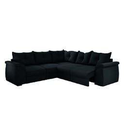 Sofá de Canto 5 Lugares Retrátil Qatar Suede Preto - 2