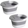 Kit 2 Hidromassageadores Banheira Balde Dobrável para Massagem Nos Pés - 1