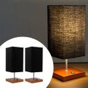 Ver imagem 1 de Kit 2 Abajur Luminaria de Mesa Quadrado com Interruptor Ref 49 Decoração Casa Sala Quarto Escritório