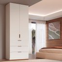 Ver imagem 1 de Guarda Roupa Modular 2 Portas 3 Gavetas 90cm MDF Altezza Clean Belmax:Branco