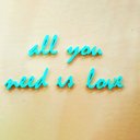 Ver imagem 1 de Adorno De Parede All You Need Is Love - Quadro / Frase 70cm comprimento - Toque 3D: Azul Tiffany