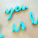 Ver imagem 3 de Adorno De Parede All You Need Is Love - Quadro / Frase 70cm comprimento - Toque 3D: Azul Tiffany