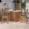 Conjunto de Mesa Sala de Jantar Carla com 4 Cadeiras 1,08m Freijó/Off White Indekes - 2