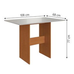 Conjunto de Mesa Sala de Jantar Carla com 4 Cadeiras 1,08m Freijó/Off White Indekes - 3