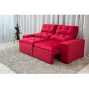 Ver imagem 2 de Sofá Retrátil e Reclinável 2,00m em Tecido Suede Vermelho