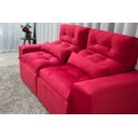 Ver imagem 1 de Sofá Retrátil e Reclinável 2,00m em Tecido Suede Vermelho