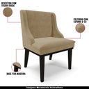 Ver imagem 4 de Kit 6 Cadeiras Decorativas Sala de Jantar Base Fixa de Madeira Firenze Suede Nude/Preto G19 - Gran B
