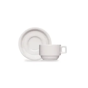 Conjunto 8 Xicaras Cha com Pires Porcelana Barhotel Germer