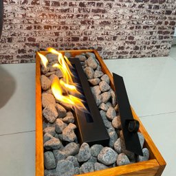 Lareira Ecológica Em Madeira Com Pedras Cinzas Decorativas - 9