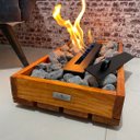 Ver imagem 7 de Lareira Ecológica Em Madeira Com Pedras Cinzas Decorativas