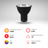 Lâmpada LED MR16 Alto IRC R9 GU10 6,5W 2700k 10° 350lm Preta - 2