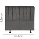 Ver imagem 3 de Cabeceira Estofada Kiara 160cm Queen Size para Cama Box Quarto Suede Cinza Escuro Grafite - Ahazzo M