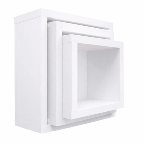 Nicho para Banheiro Minimalista Parede Madeira Decorativo - Branco