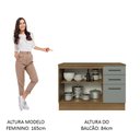 Ver imagem 7 de Balcão de Pia Cozinha 2 Portas e 3 Gavetas (Com Tampo) Rustic/Cinza Agata Madesa