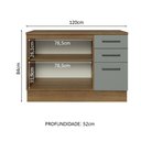 Ver imagem 4 de Balcão de Pia Cozinha 2 Portas e 3 Gavetas (Com Tampo) Rustic/Cinza Agata Madesa