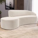 Ver imagem 7 de Sofá 3 Lugares Curvo Living Firenze Direito D02 Veludo Bege 230cm C-309 - Lyam
