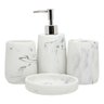 KIT ACESSÓRIOS DE BANHEIRO LAVABO 4 PEÇAS RESINA MARMORIZADO:PD270 - 1