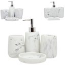 Ver imagem 6 de KIT ACESSÓRIOS DE BANHEIRO LAVABO 4 PEÇAS RESINA MARMORIZADO:PD270