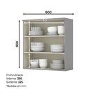 Ver imagem 2 de Armário Aéreo 80cm 2 Portas Emily Henn