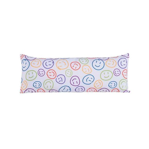 Capa para Travesseiro Fofuxinho Colorê 1 Peça 90cm X 35cm 100% Poliéster com Zíper Cor:smile