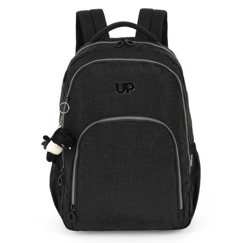 Mochila Costas Escolar Juvenil Crinkle Up4you Porta Notebook Preta