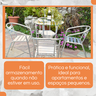 Kit 4 Cadeiras + 1 Mesa Alumínio Varanda Apartamento Área Externa Casa Top Luxo Centro Piscina Jardi - 5