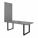 Ver imagem 3 de Mesa Reunião Industrial 200cm 100% MDF com Caixa de Tomadas e Painel TV F5 Office Cor:Cinza Sagrado