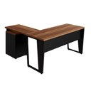 Ver mais imagens de Mesa em L Mesa L com Gaveteiro 4 Gavetas 150cm Nogal com Preto F5 Office
