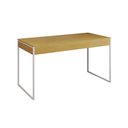 Ver imagem 5 de Escrivaninha Home Office Estilo Industrial Canela 137X53Cm Ferro Branco Com 1 Poltrona Preta