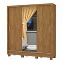 Ver imagem 2 de Guarda Roupa Santiago Plus 3 Portas de Correr 3 Gavetas e Espelho