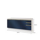Ver imagem 3 de Balcões de Cozinha 100% Mdf 200cm Branco/azul Profundo Celeste Kappesberg