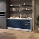 Ver imagem 1 de Balcões de Cozinha 100% Mdf 200cm Branco/azul Profundo Celeste Kappesberg