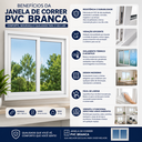 Ver imagem 5 de Janela Correr PVC 120x120x8 Branca 2 Folhas