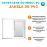Janela Correr PVC  120x120x8  Branca 2 folhas - 6