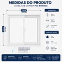 Ver imagem 4 de Janela Correr PVC 120x120x8 Branca 2 Folhas
