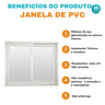 Janela Correr PVC  120x120x8  Branca 2 folhas - 5