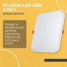 Kit 10 Plafon Led 36w Borda Infinita Quadrado Embutir ou Sobrepor Branco Neutro 4000k - 3