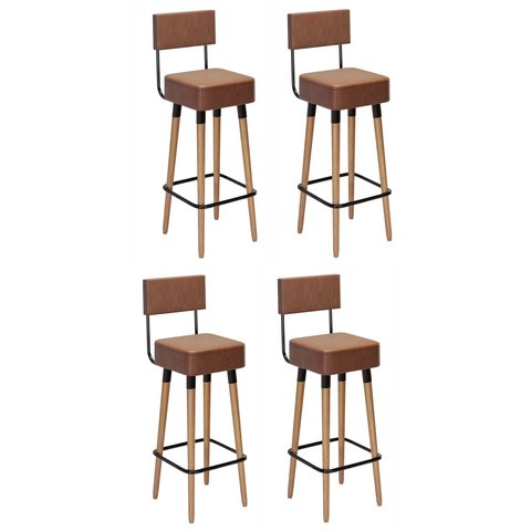 Kit com 4 Banqueta Barcelona Café - Salaone